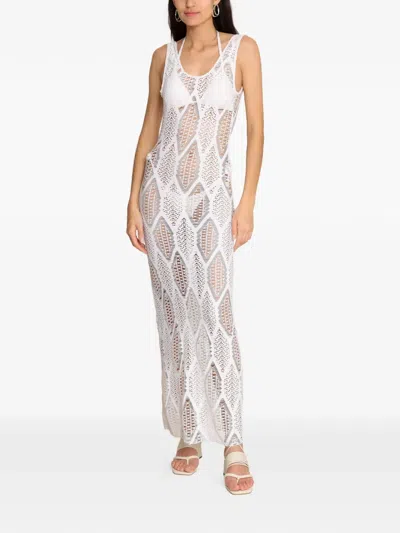 Amir Slama Openwork Sleeveless Maxi Beach Dress In White