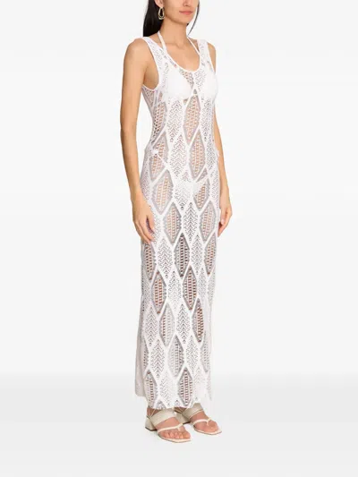 Amir Slama Openwork Sleeveless Maxi Beach Dress In White