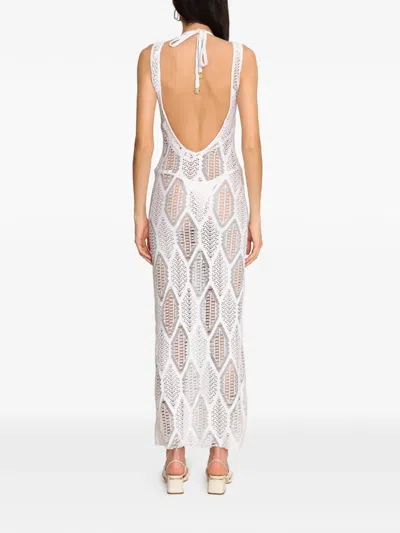 Amir Slama Openwork Sleeveless Maxi Beach Dress In White