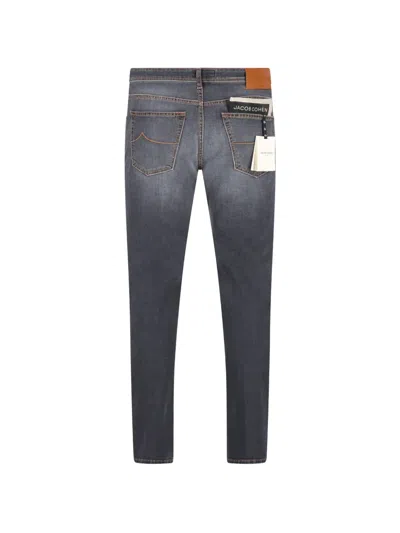 Jacob Cohen Topstitched Trousers In Black