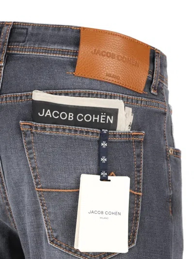 Jacob Cohen Topstitched Trousers In Black