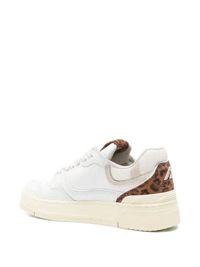 Autry Clc Leopard-print Sneakers In White