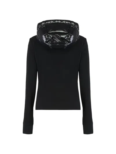 Moncler Grenoble Padded Fleece Hoodie With Zip And Hood In Black