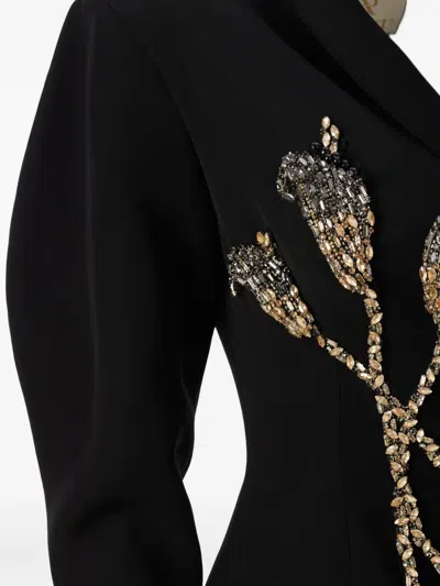 Araftu Embellished Double-breasted Blazer In Black
