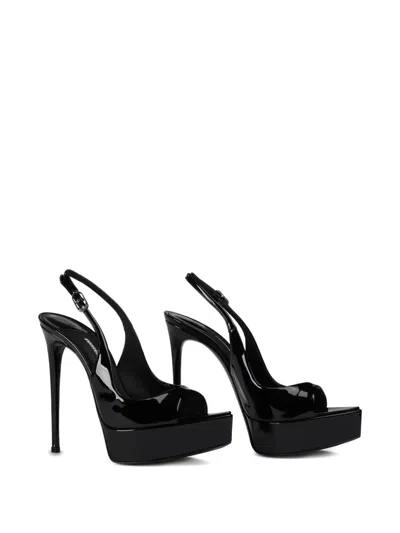 Le Silla Peep-toe Slingback Pumps In Black