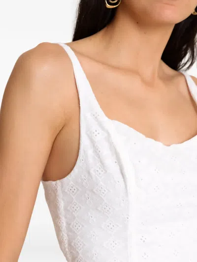 Amir Slama Open-back Embroidery Blouse In White