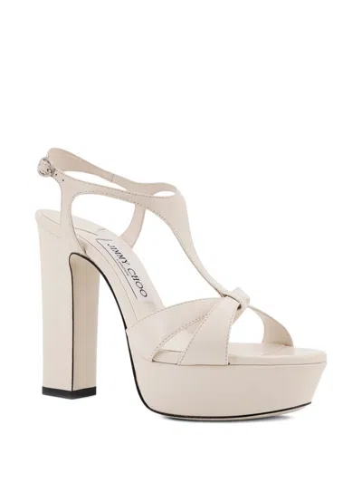 Jimmy Choo T-strap Platform Pumps In Neutral