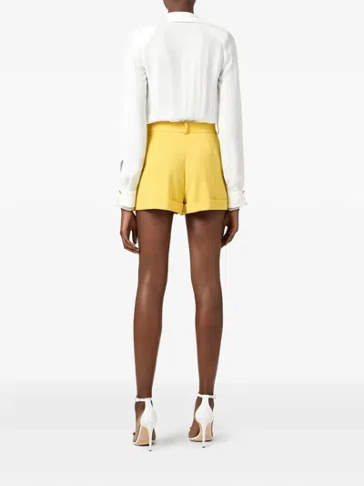 Elisabetta Franchi Draped-collar Long-sleeves Bodysuit In White
