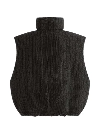 Moustache Grid-pattern Quilted Gilet In Black