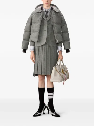 Thom Browne Patterned Hooded Jacket In Brown