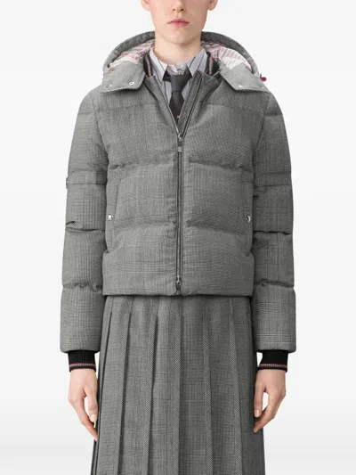 Thom Browne Patterned Hooded Jacket In Brown