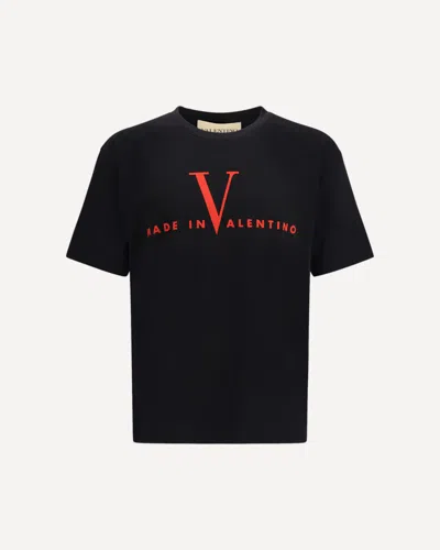 Valentino Crew Neck Short Sleeve T-shirt Design In Black