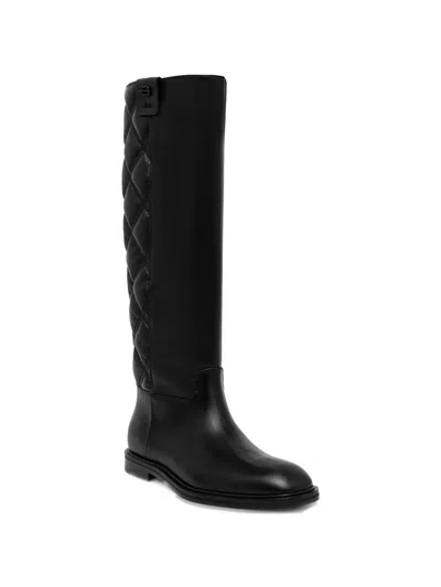 Baldinini Quilted Knee-high Boots In Black