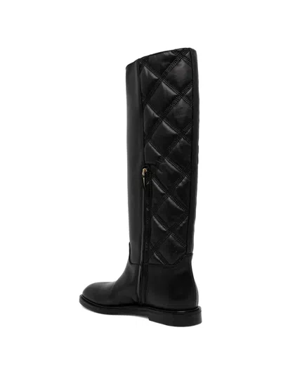 Baldinini Quilted Knee-high Boots In Black