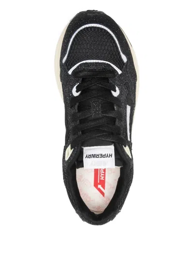 Autry Hyperway Sneakers In Mesh And Suede In Black