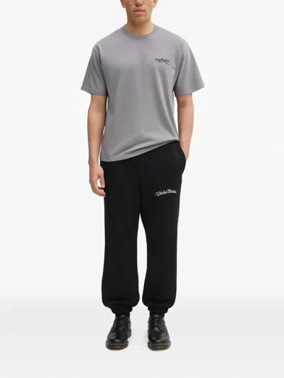 Wacko Maria Drawstring Logo-detail Track Pants In Black
