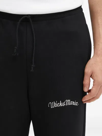 Wacko Maria Drawstring Logo-detail Track Pants In Black