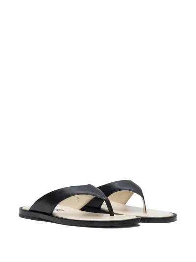 Rhude T-strap Leather Sandals In Black
