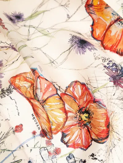 Alexander Mcqueen Rectangular Silk Scarf In Multi