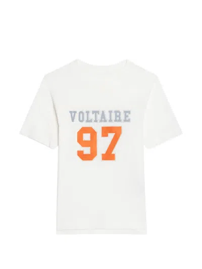 Zadig & Voltaire Boo Flocked Rhinestone T-shirt In White