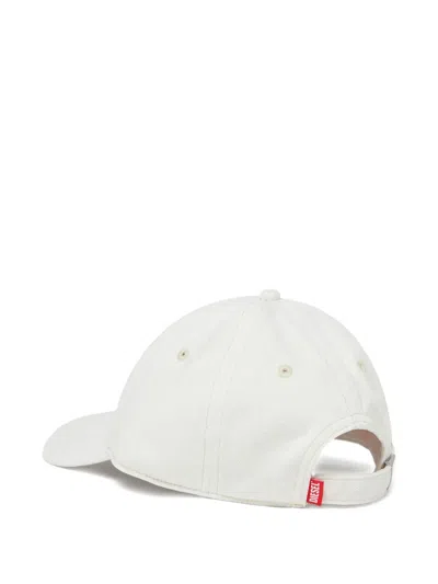 Diesel Cherry-embroidery Cap Hat In White