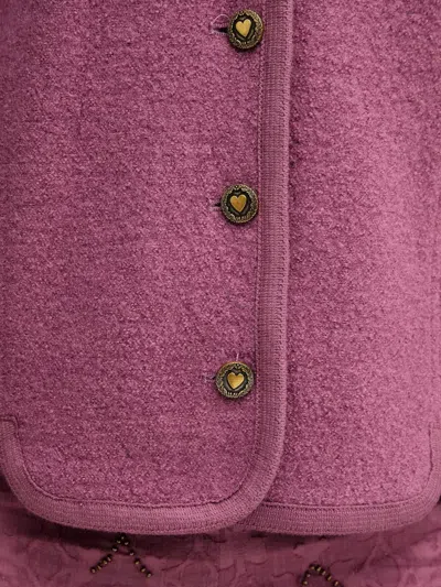 Hoss Intropia Heart-embellished Button-down Jacket In Purple