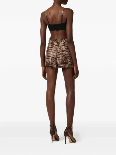 Elisabetta Franchi Alligator-patterned Bra In Brown