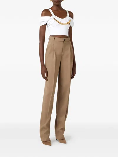 Elisabetta Franchi Button-fastening Trousers In Gray
