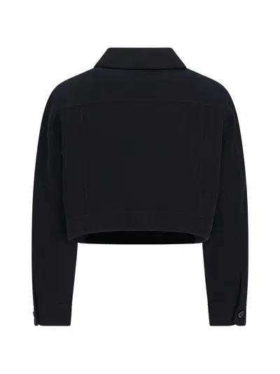 Max Mara Boxy-fit Buttoned Flap-pocket Jacket In Black