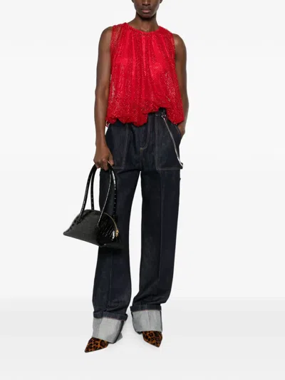 Sportmax Mesh Top In Red