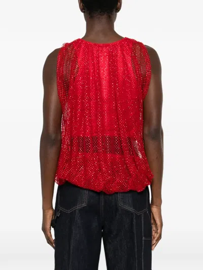 Sportmax Mesh Top In Red