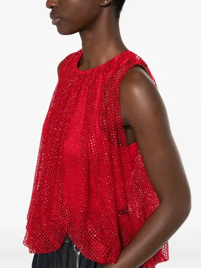 Sportmax Mesh Top In Red