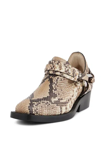 Rabanne Xl Link Biker Ankle Boots In Brown