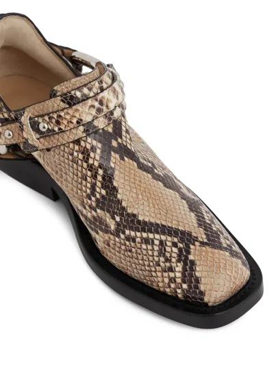 Rabanne Xl Link Biker Ankle Boots In Brown