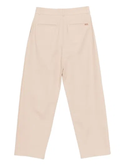 Calvin Klein Button Pleated Trousers In Neutral