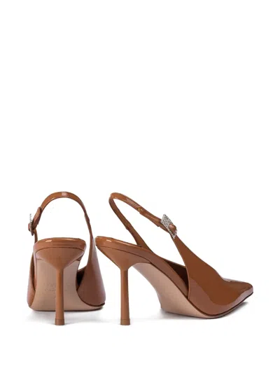Le Silla Clivage Slingback Pumps In Brown