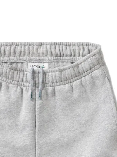 Lacoste Logo-embroidered Drawstring Track Shorts In Gray