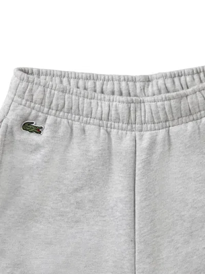 Lacoste Logo-embroidered Drawstring Track Shorts In Gray
