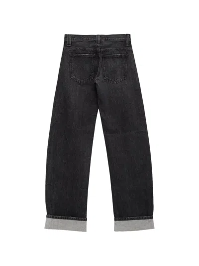 Khaite Cuffed Denim Jeans In Black