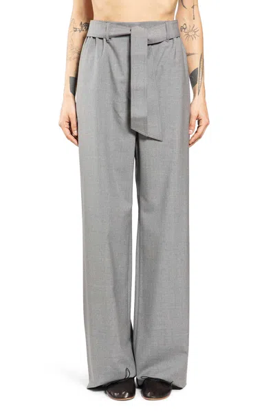 Max Mara Stretch Wool Cloth Trousers In Gray