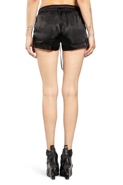 Rick Owens Temple Fog Boxers In Cupro Satin In Black