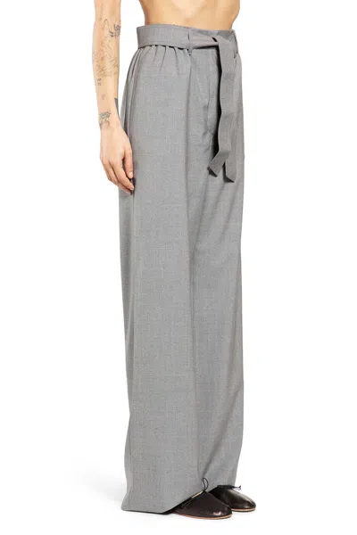 Max Mara Stretch Wool Cloth Trousers In Gray