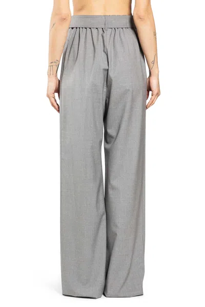 Max Mara Stretch Wool Cloth Trousers In Gray