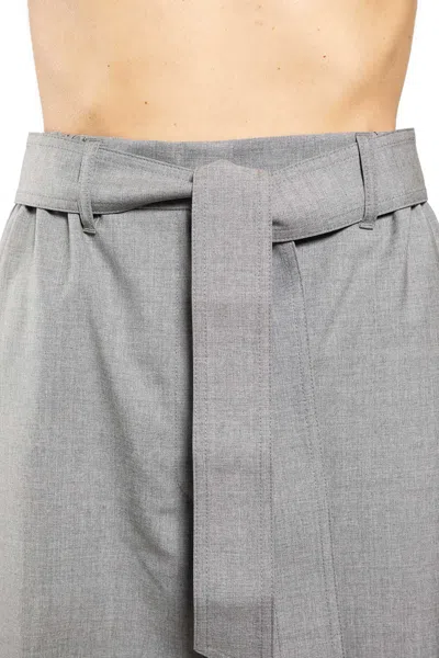 Max Mara Stretch Wool Cloth Trousers In Gray