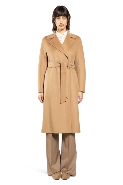 Max Mara Wool Cashmere Silk Wrap Coat In Neutral