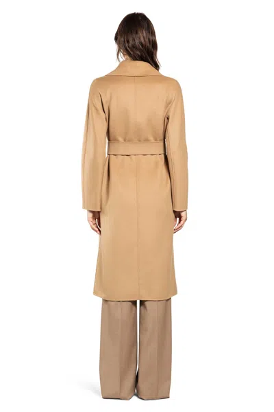 Max Mara Wool Cashmere Silk Wrap Coat In Neutral