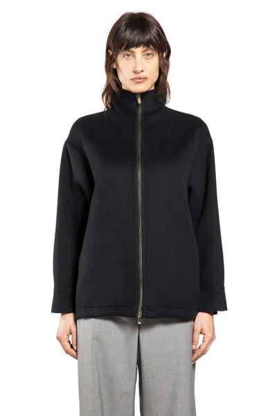 Max Mara Wool Cashmere Silk Jacket In Black