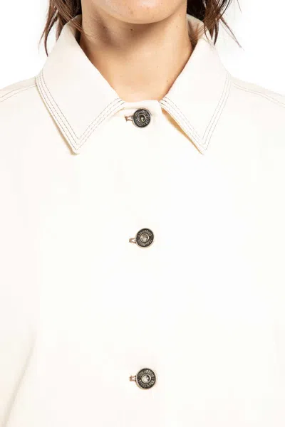 Max Mara Overshirt In Jersey-effect Denim In Neutral