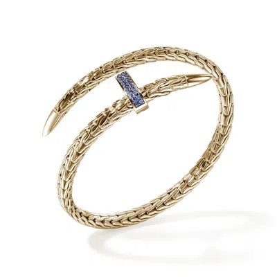 John Hardy Spear Flex Cuff, Gold, Gemstones
