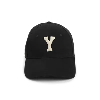 Saint Laurent Y Patch Baseball Cap In Black